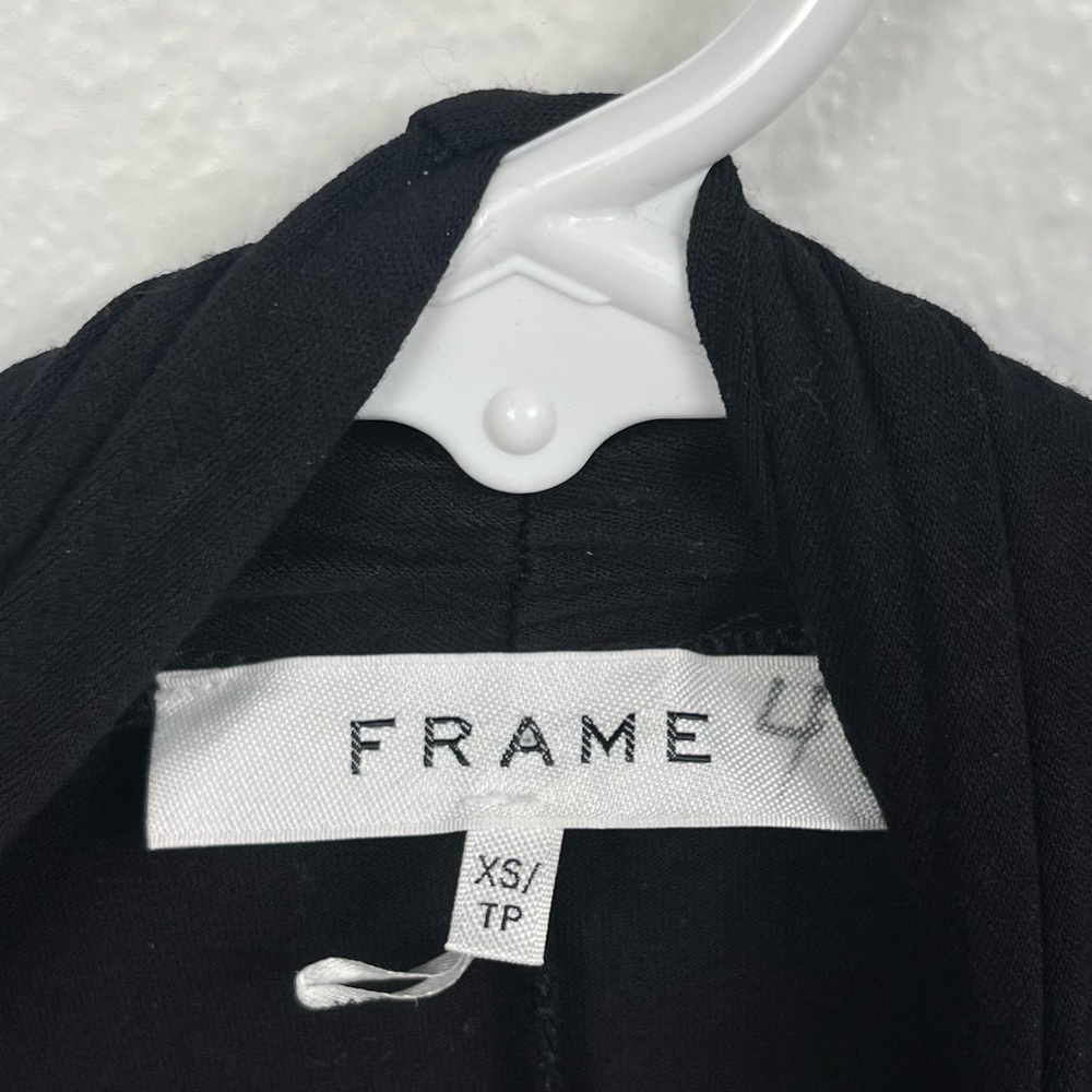 FRAME Women's Black Ruched Keyhole Cutout Turtleneck Felicity Top XS - Picture 7 of 7